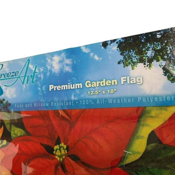 Breeze Art Fall and Christmas Flags 12 x 18 Winget Decor Garden Set of 2 New - Picture 3 of 9